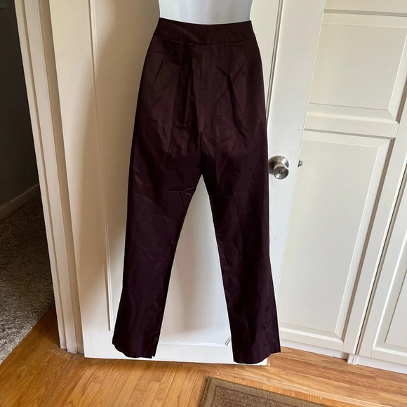 Club Monaco cotton/nylon casual pants burgundy size 10. Office wear light weught - Picture 4 of 10